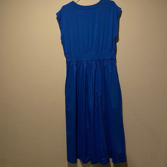 LOFT Blue Jersey Knit Maxi Dress XL Cotton T-Shirt Style 55” Length - Picture 7 of 7